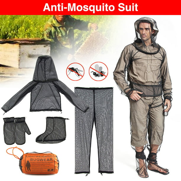 Outdoor Anti Mosquito Suit Mesh Bug Jacket Clothing Net Yarn Mitts Pants Socks